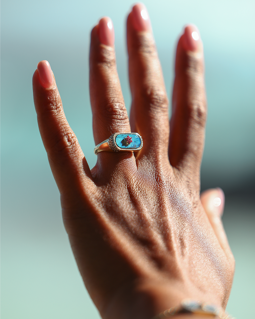 Bague Pushpam - Labradorite