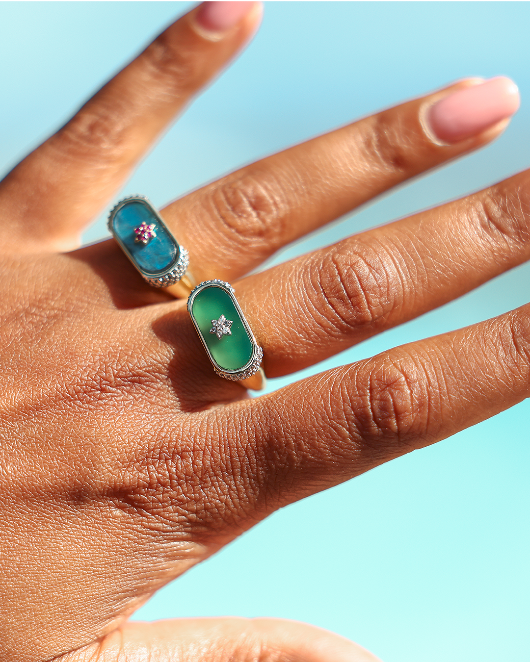 Bague Pushpam - Onyx vert