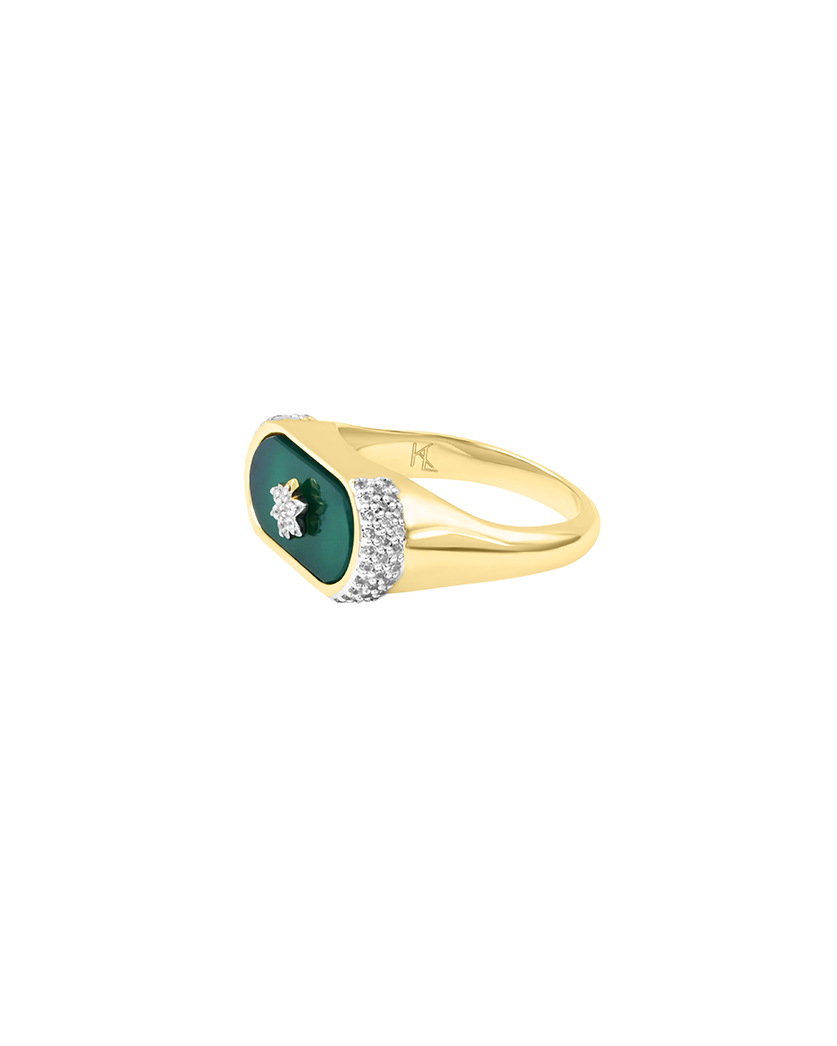 Bague Pushpam - Onyx vert