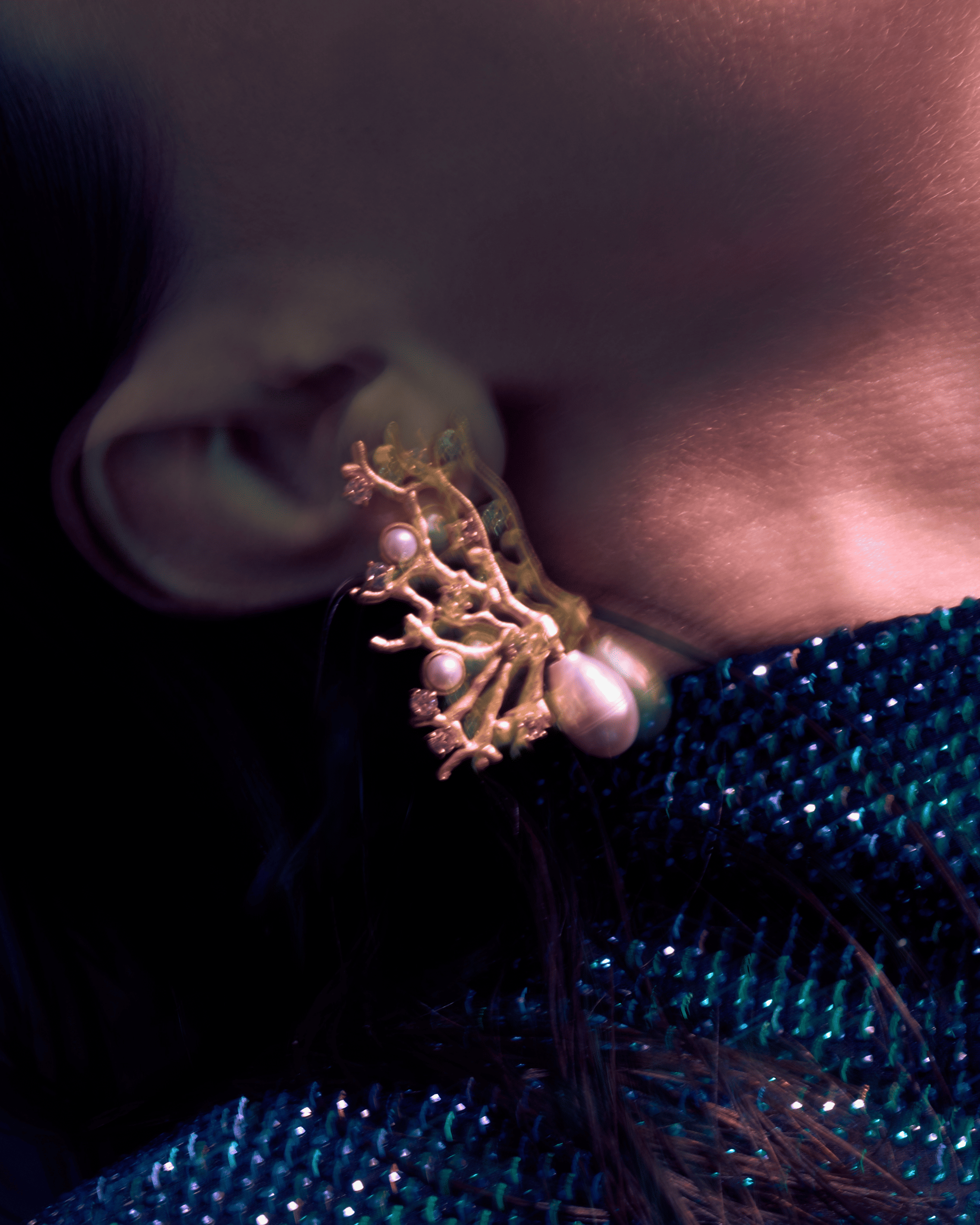 Boucle d’oreille Corail