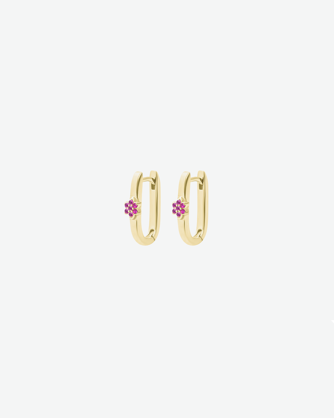 Boucles d'oreilles Pushpam - Fleur rubis